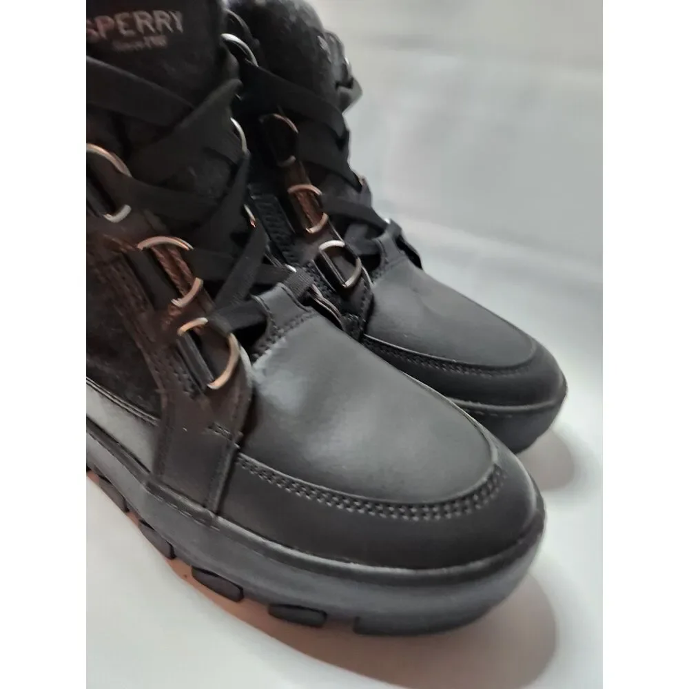 Sperry Juneau Low Hiker Wool‑Blend Boots Women’s 9 Black